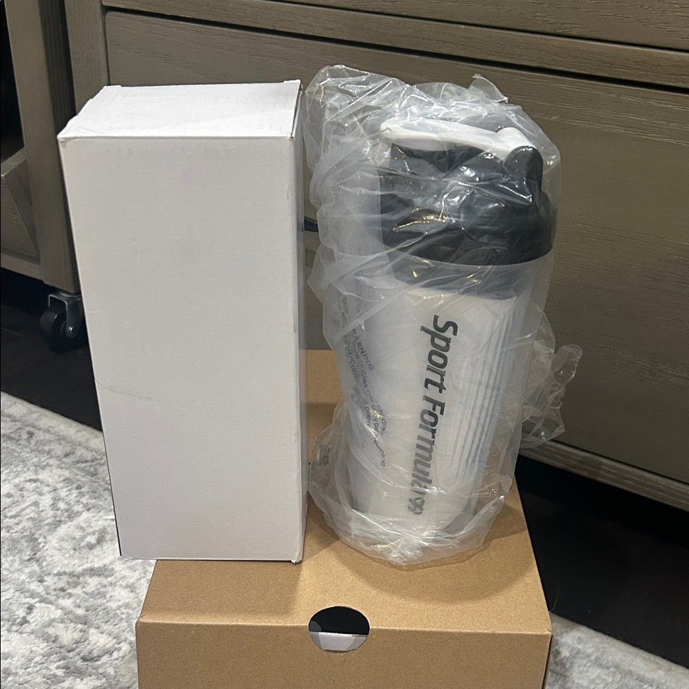 White and Black Shaker Bottle